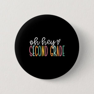 Macaron Rond 5 Cm Oh Hé Deuxième année Retour à l'école Premier jour