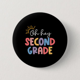 Macaron Rond 5 Cm Oh Hé Enseignante de Deuxième Année Élève 2e Année