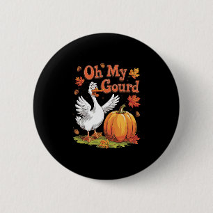Macaron Rond 5 Cm Oh Ma Gourde Oie Citrouille Drôle Automne Merci