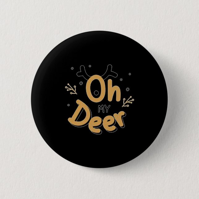 Macaron Rond 5 Cm Oh My Deer  (Devant)