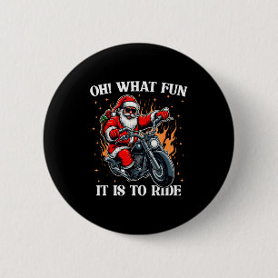 Macaron Rond 5 Cm Oh Quelle Joie De Rouler Santa Biker Moto C