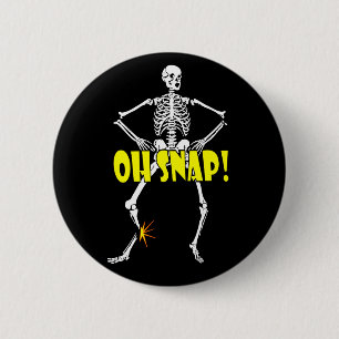 Macaron Rond 5 Cm Oh Snap, Funny Skeleton Halloween