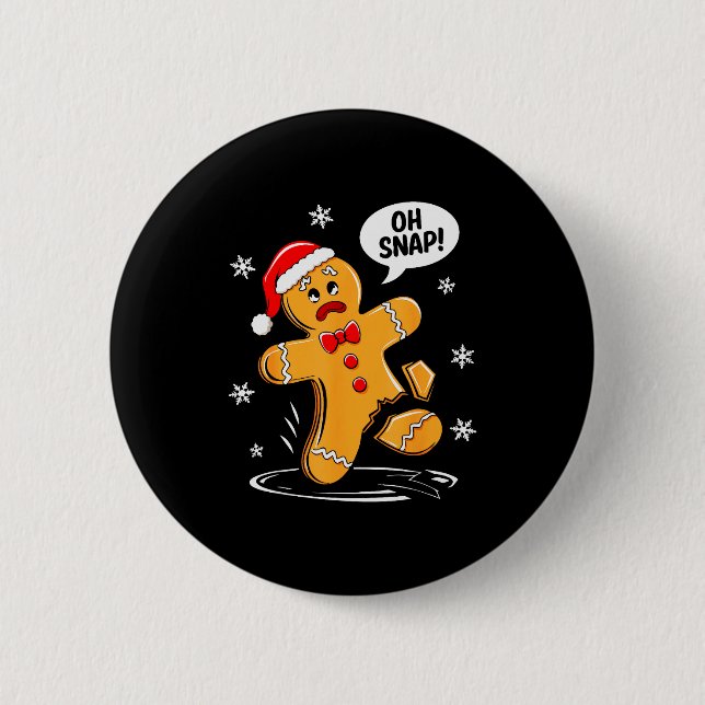 Macaron Rond 5 Cm Oh Snap Gingerbread Man Shirt Adult Kids Men Women (Devant)