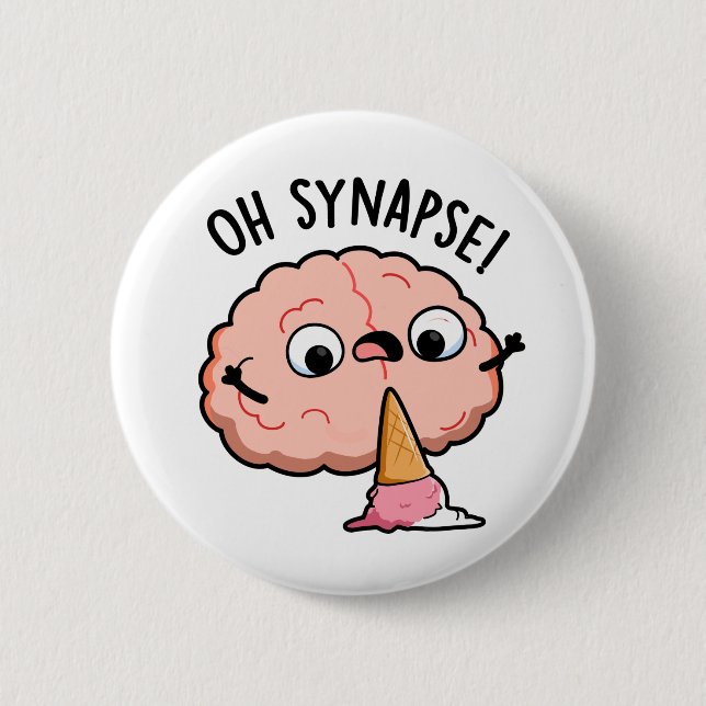 Macaron Rond 5 Cm Oh Synapse Funny Cerveau Pun (Devant)