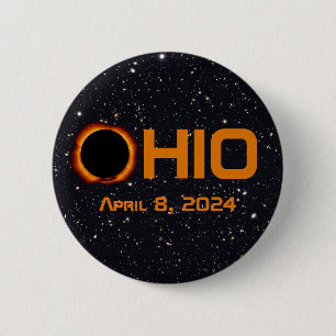 Macaron Rond 5 Cm Ohio 2024 Total Éclipse Solaire