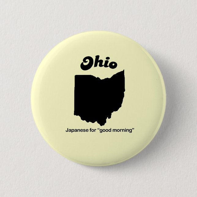 Macaron Rond 5 Cm Ohio Motto - Japonais pour bonjour (Devant)