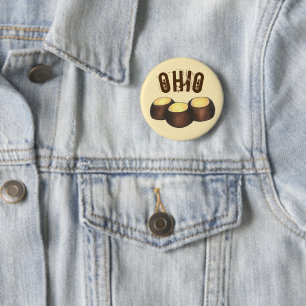Macaron Rond 5 Cm Ohio OH Beurre d'arachide Buckeye Buck Eye Nut Can