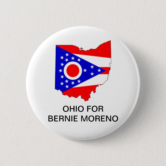Macaron Rond 5 Cm OHIO pour BERNIE MORENO SENATE Button (Devant)