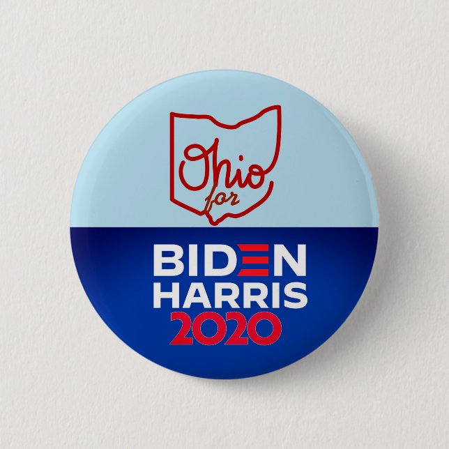 Macaron Rond 5 Cm Ohio pour Biden Harris 2020 (Devant)