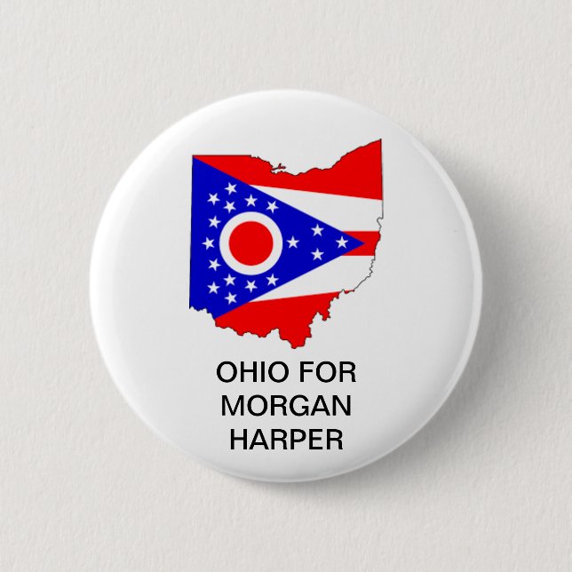Macaron Rond 5 Cm OHIO pour MORGAN HARPER SENATE Button (Devant)