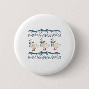 Macaron Rond 5 Cm Oie de ruban bleu des années 1980 avec coeur