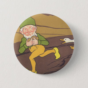 Macaron Rond 5 Cm Oie fable de l'Aesope vintage qui a pondu l'Oeuf d