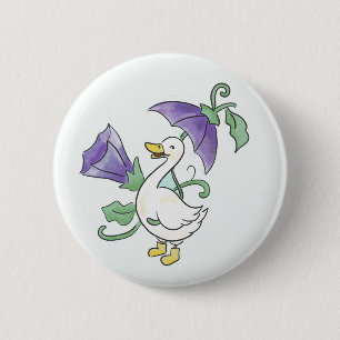 Macaron Rond 5 Cm Oie heureuse en bottes de pluie !