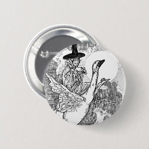 Macaron Rond 5 Cm Oie-mère victorienne vintage par Charles Robinson