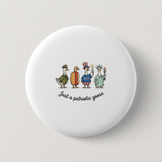 Macaron Rond 5 Cm Oie Patriotique Gravure Vintage Drôle de Chemise U