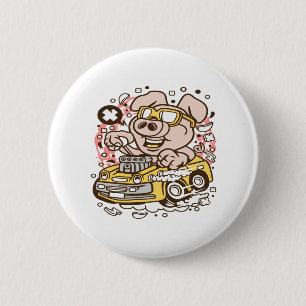Macaron Rond 5 Cm Oink Hotrod