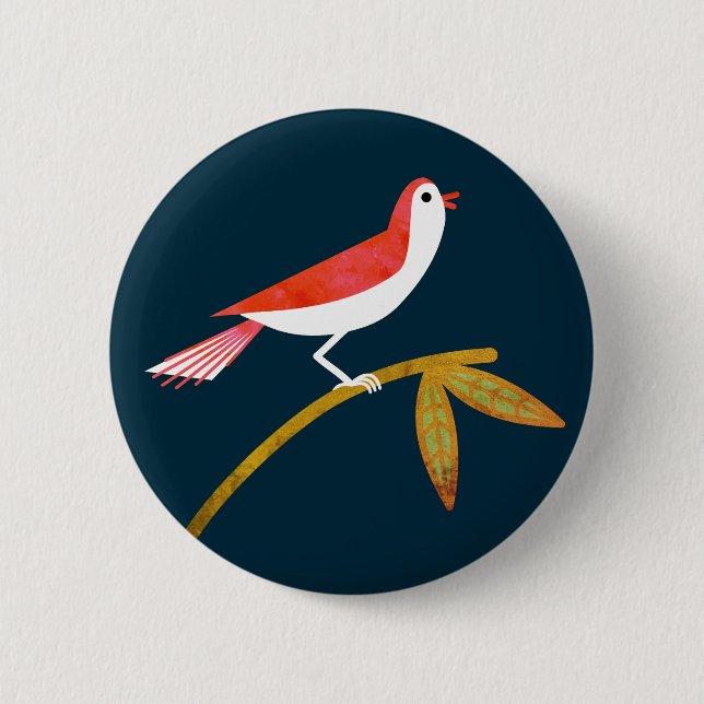 Macaron Rond 5 Cm Oiseau (Devant)