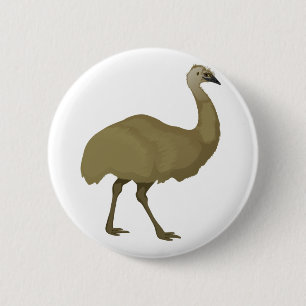 Macaron Rond 5 Cm Oiseau australien d'émeu