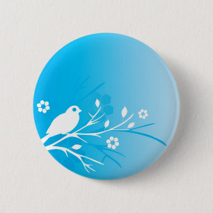 Macaron Rond 5 Cm Oiseau bleu