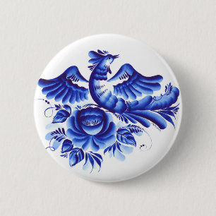 Macaron Rond 5 Cm Oiseau bleu