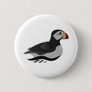 Macaron Rond 5 Cm Oiseau de natation de Puffin
