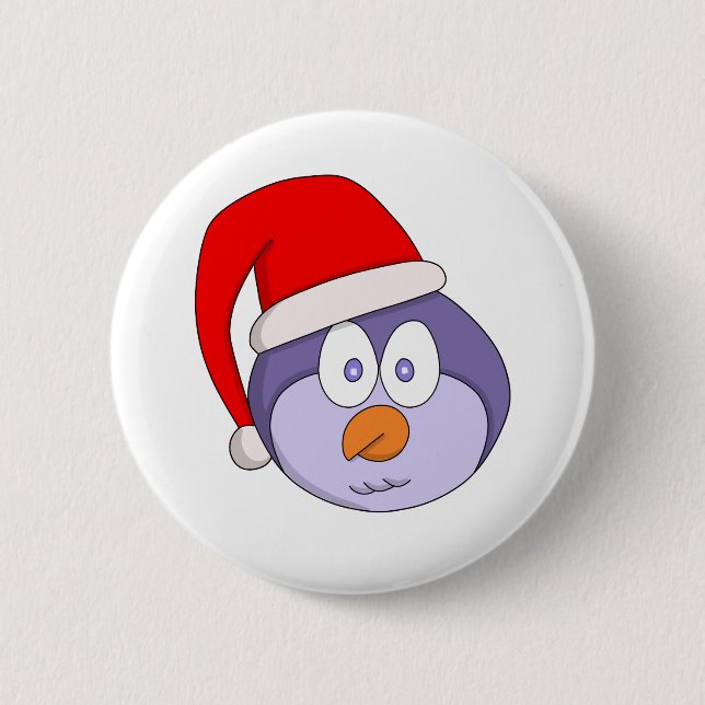 Macaron Rond 5 Cm Oiseau de Noël (Devant)