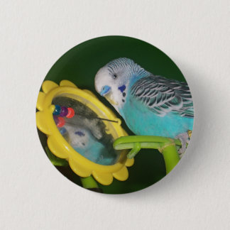 Macaron Rond 5 Cm Oiseau de perruche dans le bouton préféré d'animal