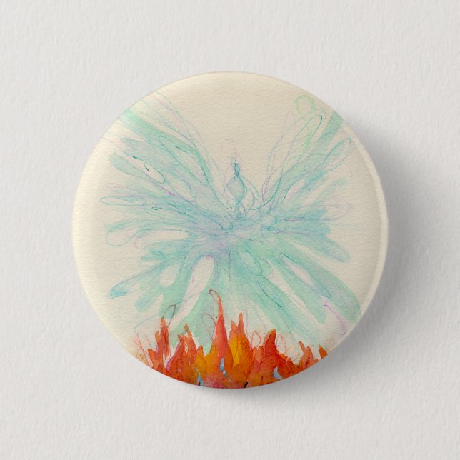 Macaron Rond 5 Cm OISEAU de PHOENIX par SHARON SHARPE (Devant)