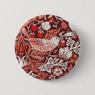 Macaron Rond 5 Cm Oiseau en terre cuite Strawberry Thief de William