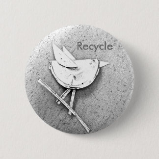 Macaron Rond 5 Cm Oiseau Recyclé
