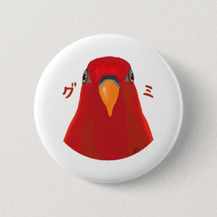 Macaron Rond 5 Cm Oiseau rouge "GUMI"
