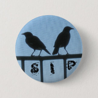 Macaron Rond 5 Cm oiseau-silhouette-remettez à la côte, S, I, P