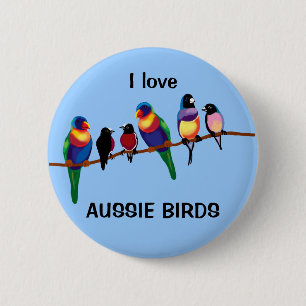 Macaron Rond 5 Cm Oiseaux australiens