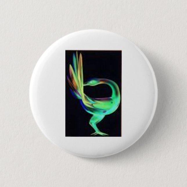 Macaron Rond 5 Cm Oiseaux de Sankofa (Devant)