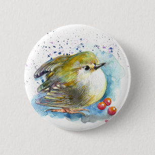 Macaron Rond 5 Cm Oiseaux et baies