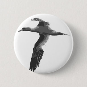Macaron Rond 5 Cm Oiseaux marins Abstraits