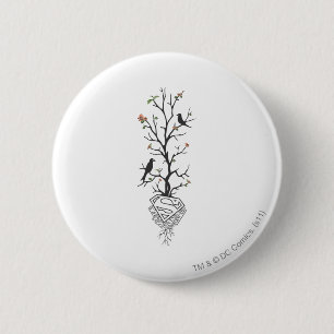 Macaron Rond 5 Cm Oiseaux superfilles dans l'arbre