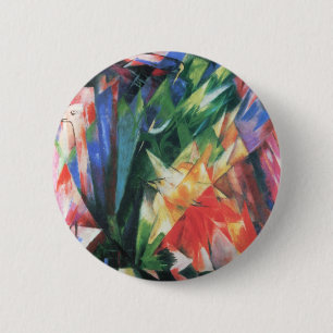 Macaron Rond 5 Cm Oiseaux (Vogel) de Franz Marc, Art Cubisme Vintage