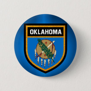 Macaron Rond 5 Cm Oklahoma Flag