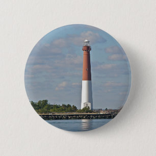 Macaron Rond 5 Cm "Old Barney" Barnegat Lighthouse LBI NJ