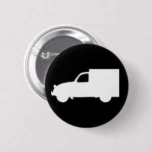 Macaron Rond 5 Cm Oldtimer 2cv AZU Transporter Silhouette