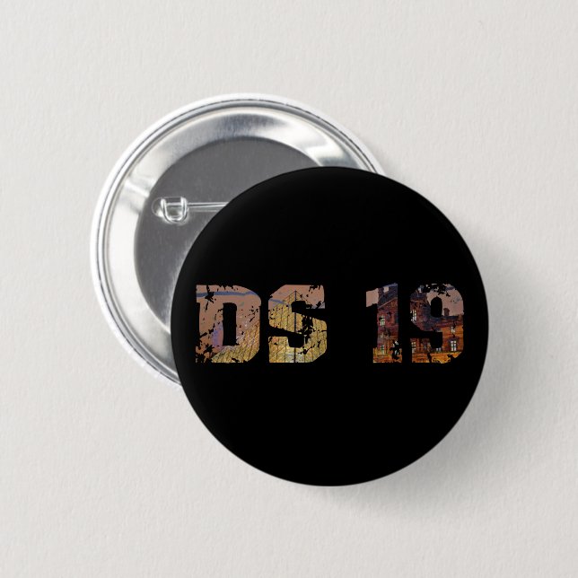 Macaron Rond 5 Cm Oldtimer Citroen DS 19 limousine (Devant & derrière)
