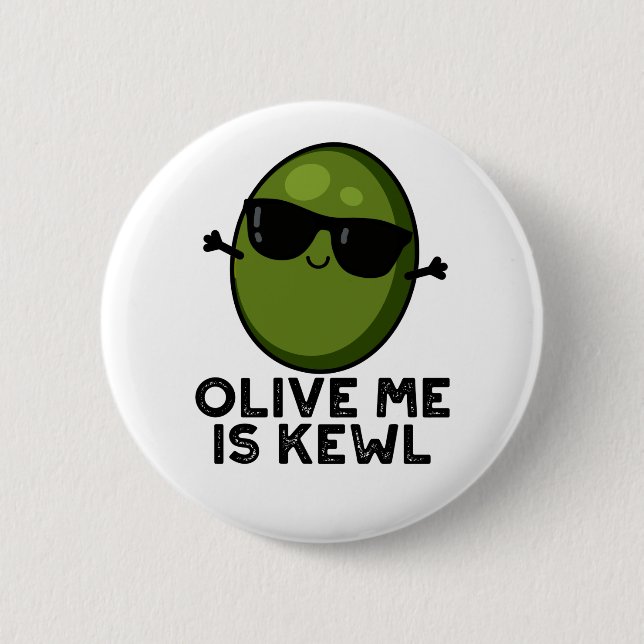 Macaron Rond 5 Cm Olive Me Est Le Cool Kewl Pun Olive (Devant)