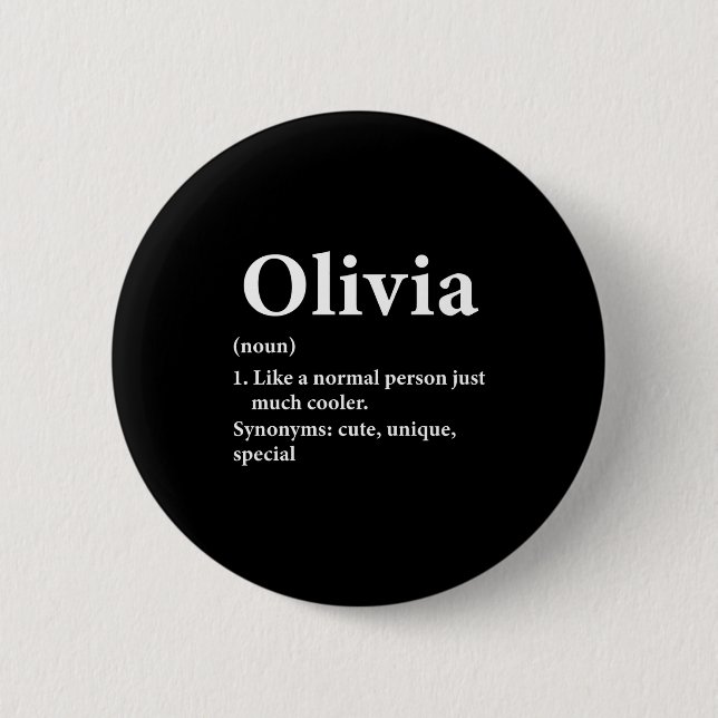 Macaron Rond 5 Cm Olivia Name Definition Funny D  (Devant)