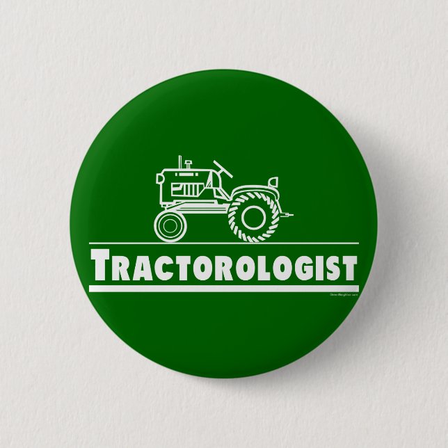 Macaron Rond 5 Cm Ologiste de Tracteur vert (Devant)