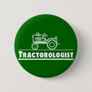 Macaron Rond 5 Cm Ologiste de Tracteur vert