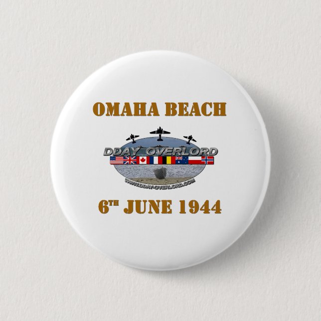 Macaron Rond 5 Cm Omaha Beach 6 juin 1944 (Devant)