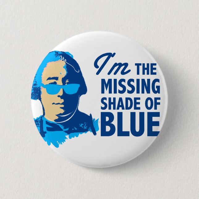 Macaron Rond 5 Cm Ombre de David Hume de bouton bleu (Devant)