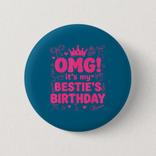 Macaron Rond 5 Cm Omg anniversaire de ma meilleure amie joyeux anniv