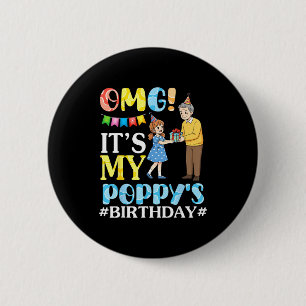 Macaron Rond 5 Cm Omg C'est L'anniversaire De Mon Poppys Joyeux Gran
